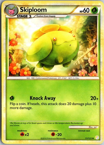 Skiploom HeartGold SoulSilver #51/123 Uncommon LP+ - Bild 1 von 2