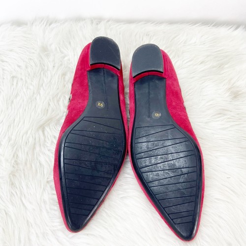 Vaneli 9 M Damen-Flats rot burgunderrot Veloursleder Ton Ösen spitz zulaufend - Bild 10 von 10