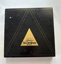 VTG Pressman 1982 Deluxe Tri-Ominos Triangular Domino Game Score Book Included