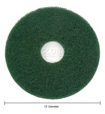 Global Industrial? 13" Scrubbing Pad, Green, 5 Per Case