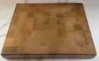 Vintage Maple Butcher Block 15x12.5 Cutting Board Checkered Checker End Grain (G