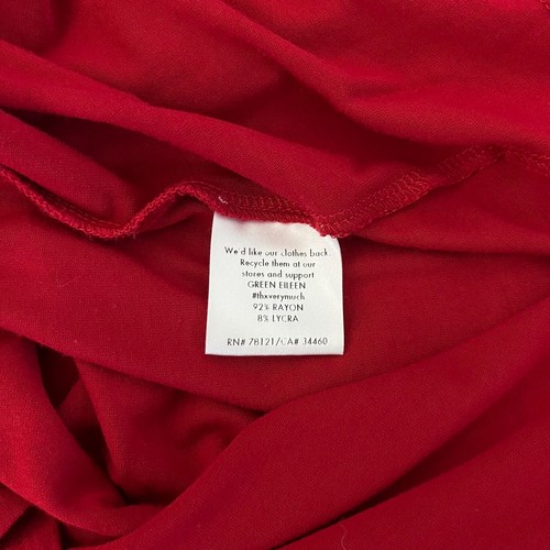 Eileen Fisher Long Sleeve Turtleneck Shirt Women's Size XS Red Rayon Blend Solid - Picture 8 of 9