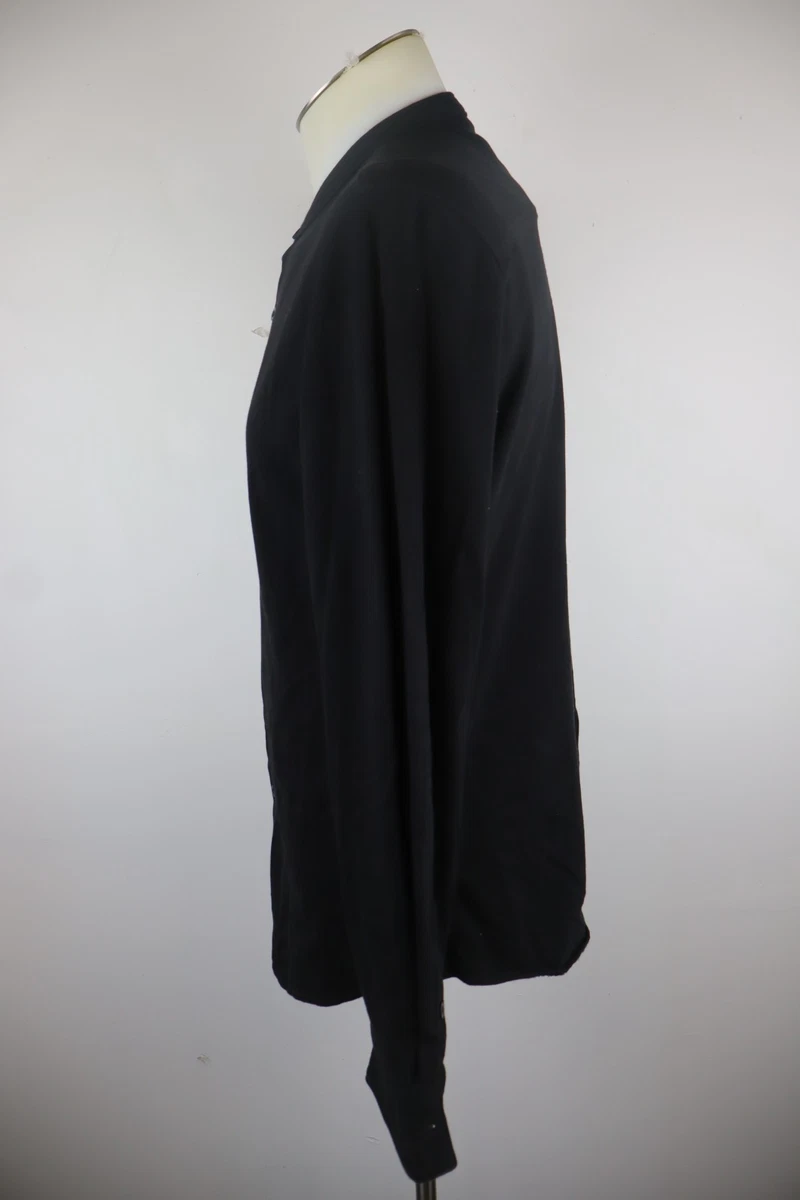 GUESS Camisa Hombre Manga Larga Casual Vintage Algodón Logo Negro Talla M