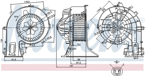 INTERIOR BLOWER FOR FIAT OPEL SAAB NISSENS 87049 - Picture 1 of 10