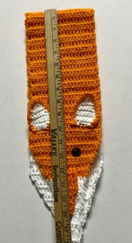 Scarf FOX LOVER RUST ASCOT button eyes Crochet Knit Handmade neck warmer FOXY - Picture 7 of 9