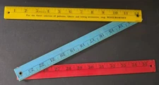 Vintage WOOLWORTH'S  36" Folding Plastic Yard Stick Ruler USA Tri-Color