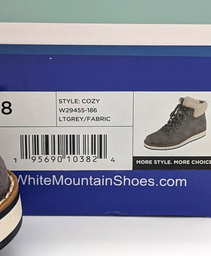 ❄️White Mountain Damen Kuschel Stiefelette (Größe 8) NEU Hellgrau Bootie - Bild 7 von 7