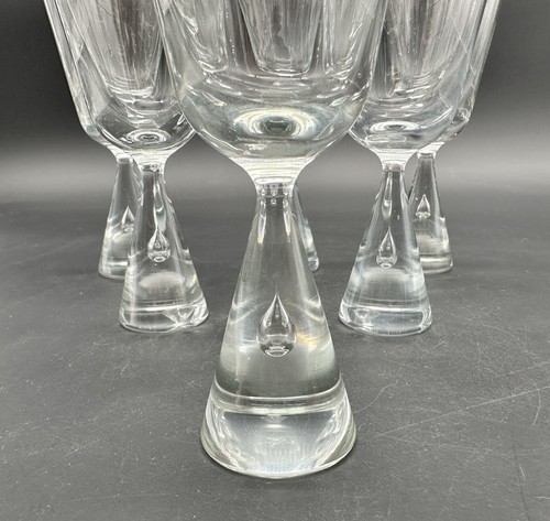 Holmegaard Bent Severin Princess Teardrop 6-3/8" Wine Water Glasses ~ Set of 6 - Picture 5 of 10