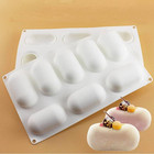 8 Slots 3D Oval Shape Silicone Soap Mould Handmade Jelly Maker Cake Mold Tool