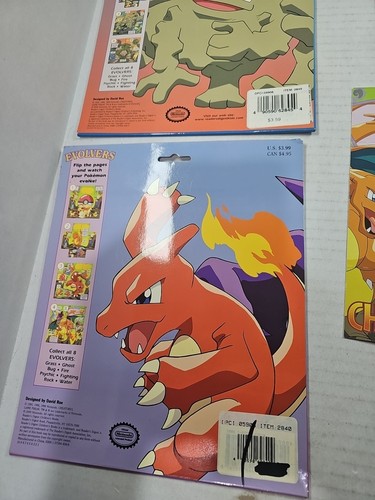 Pokemon Evolvers Fire, Rock, Grass Flip Books Bulbasaur Geodude Charnander - Picture 8 of 14