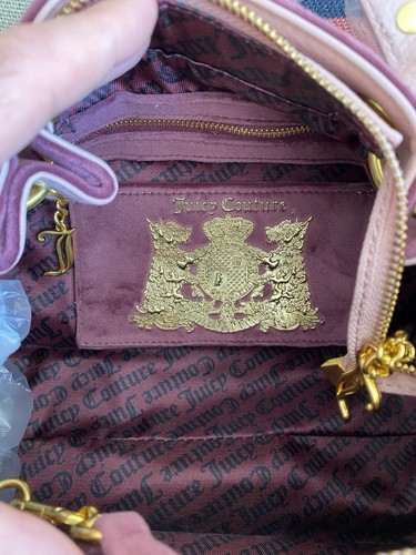 Borsa a tracolla Juicy Couture Scottie Twig cane velluto Nuova Bordeaux rosa nuova con etichette - Foto 11 di 15