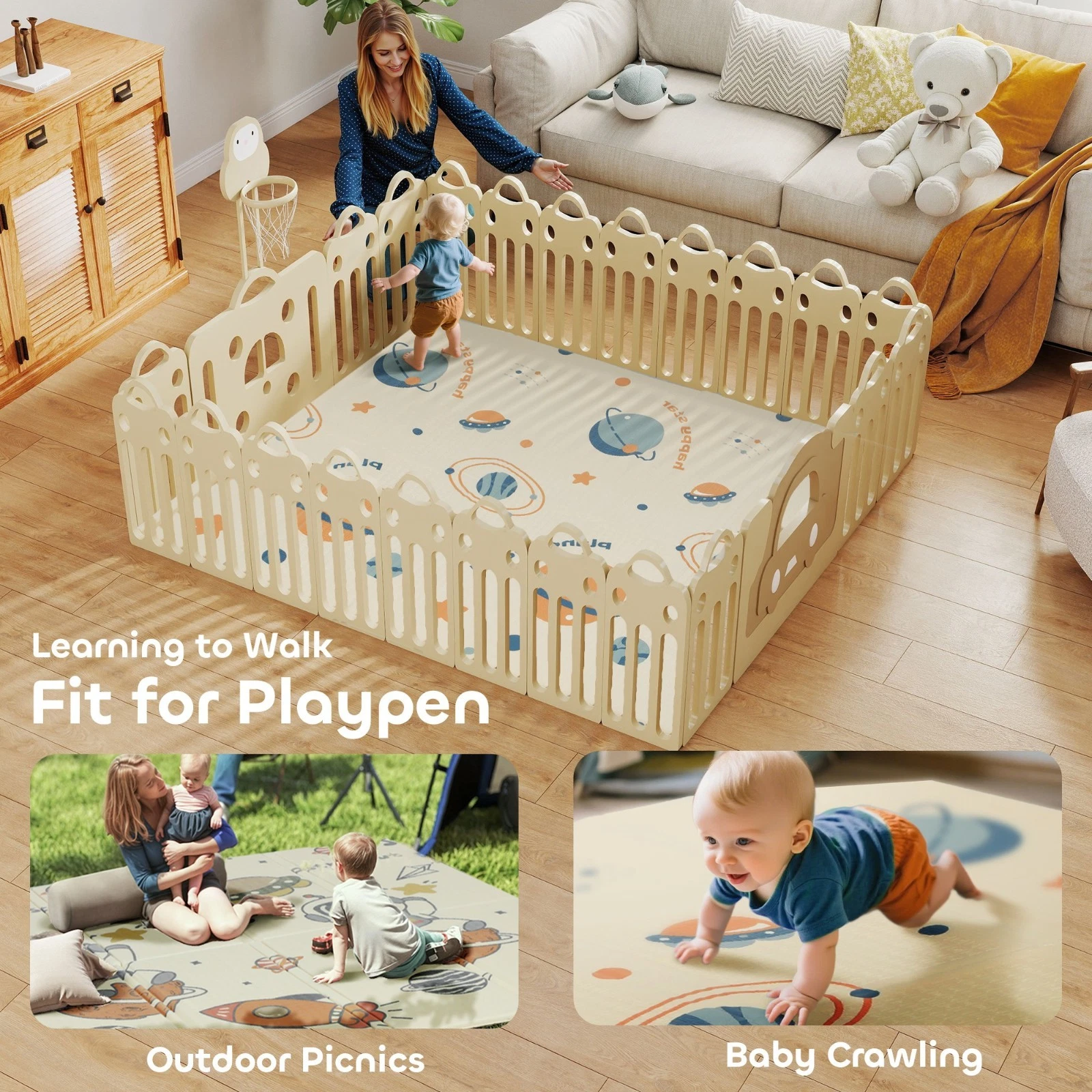 Large Baby Play Mat Non-Slip Waterproof Crawling Mat for Toddlers
Opens in a new window or tab