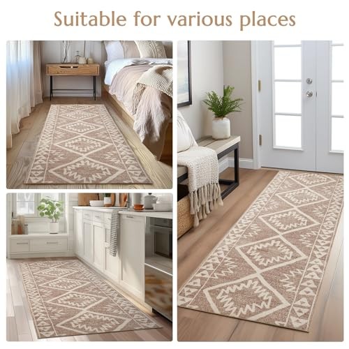 Boho Kitchen Runner Rug 2x10 Moroccan Trellis Hallway Runner Rug Washable - Bild 6 von 7