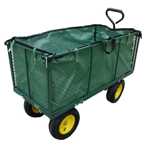 Garden Heavy Duty Utility 4 Wheel Trolley Cart Dump Wheelbarrow Tipper Truck New - Picture 9 of 15