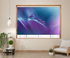Blue Violet Pastel Floral Printed Picture Window Roller Blinds Blackout Custom