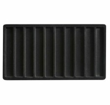 US Seller 12pcs Black Flocked 1x10 Compartment Jewelry Display Tray Insert