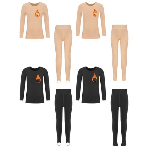 Kids Girls Set Training Outfits Solid Color Suit Sport Underwear Competition - Picture 3 of 39