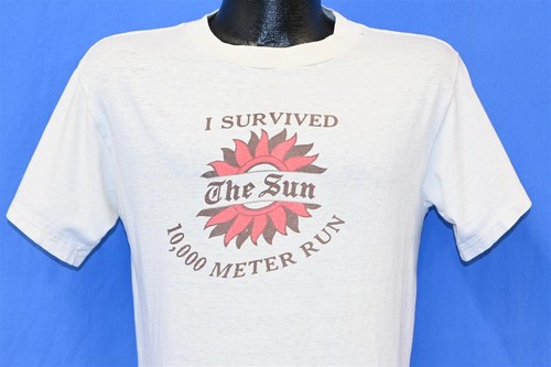 Vintage 70s I SURVIVED THE SUN 10K METER RUN DISTRESSED T-Shirt MEDIUM M - Bild 1 von 6