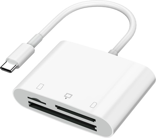 Lecteur de carte micro SD CF 3 emplacements USB C pour iPhone15 téléphone Android iPad Mac ordinateur portable - Photo 1 sur 8