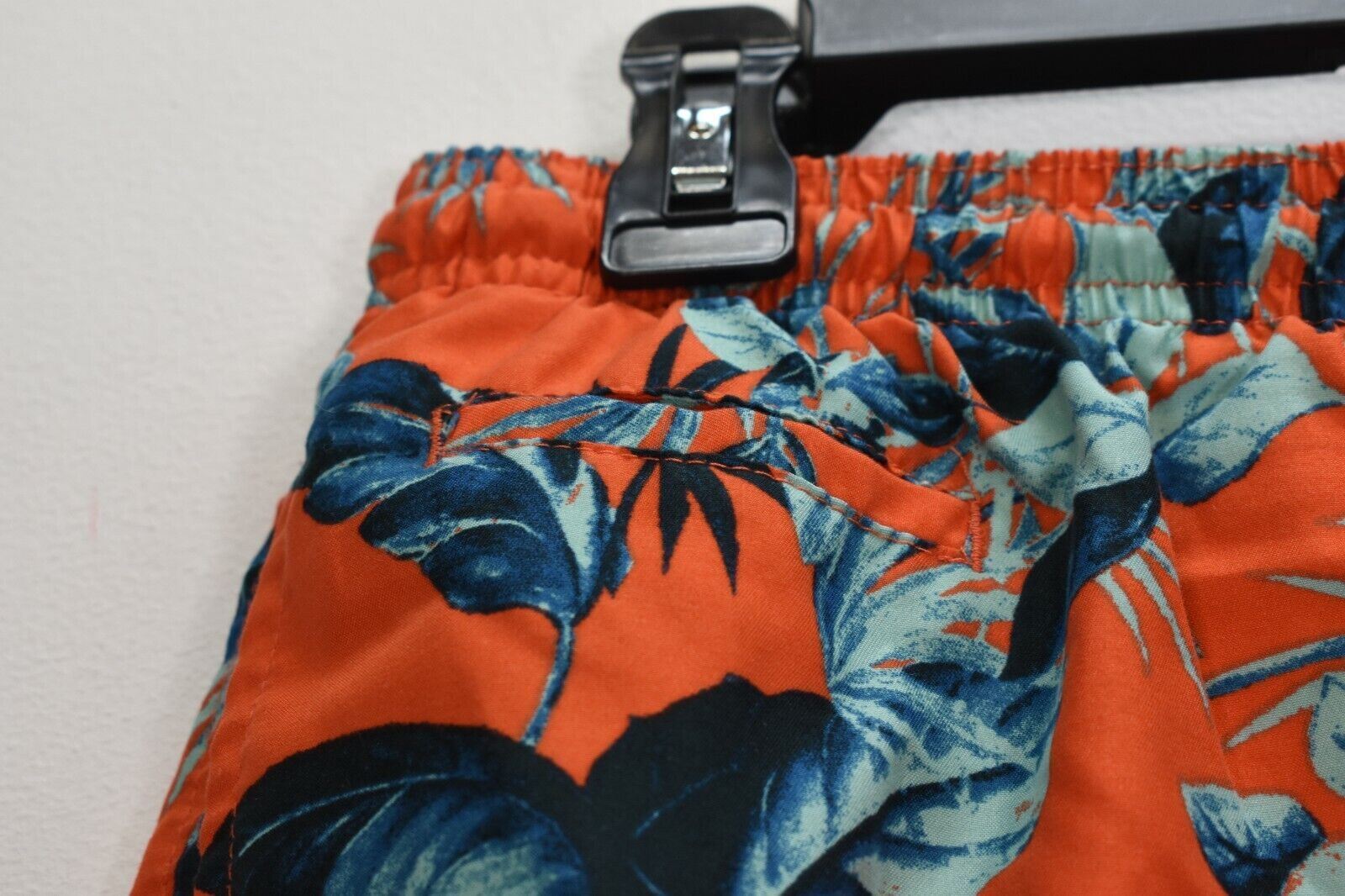 Trunks Mens Leaf Print Drawstring Waist Slash Poc… - image 3