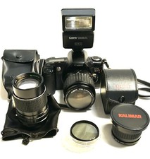Canon EOS Rebel XS Camera Zoom Lens 35-80mm, Cannon Speedlite 188A Lot