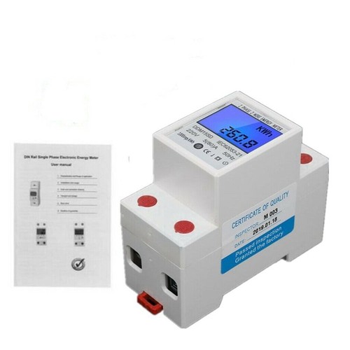 LCD Digitale Stromzähler Wechselstromzähler Hutschiene KWh Zähler Wattmeter 230V - Bild 4 von 12