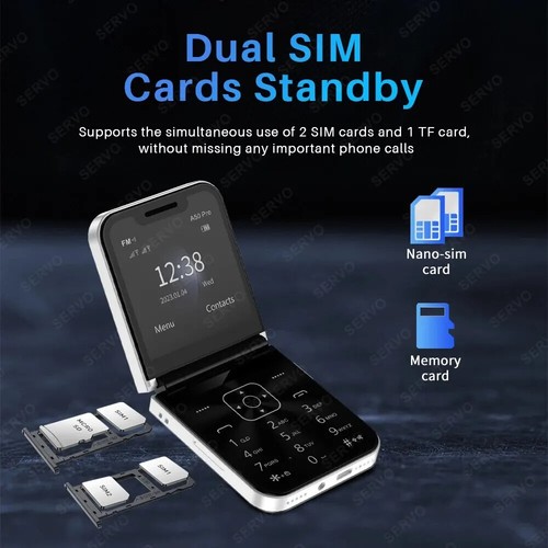 SERVO A50 Pro 2.4'' Mobile Flip Foldable Phone Dual Sim Unlocked Camera BT FM - Picture 3 of 10