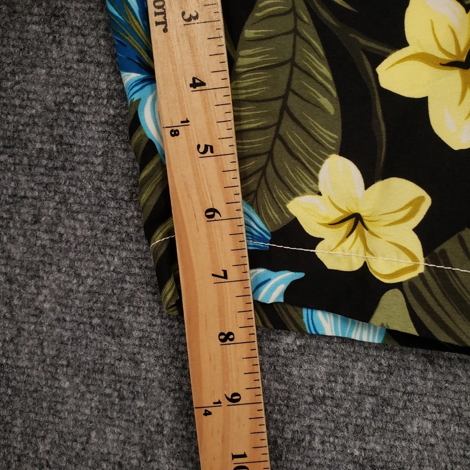 Bañador Caribbean Joe Para Hombre XL Verde Floral Hawaiano Surf Carga Foto 3 de 4