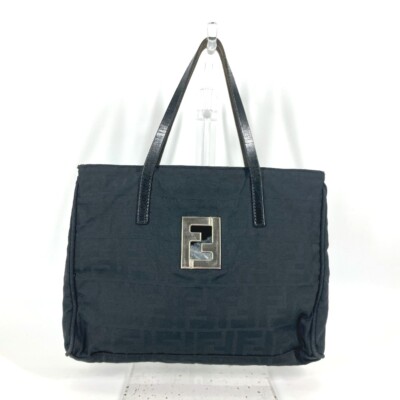 FENDI vintage Zucca Bag Hand Bag Tote Bag Nylon / Leather