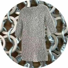 Aluminium Chain Mail Shirt Round Riveted Flat Washer Chainmail Haubergeon 50"