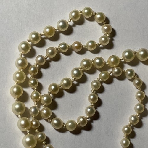 Necklace Akoya Japanese Pearl Grade AAA Graduated Pearl 3-7mm 14k White Gold - Picture 17 of 24