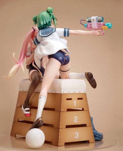 Colección de obras de arte rupestre Poyoyon PVC estatua 1/5,5 Midori y rosa Sukumizu 28 cm - Imagen 6 de 14