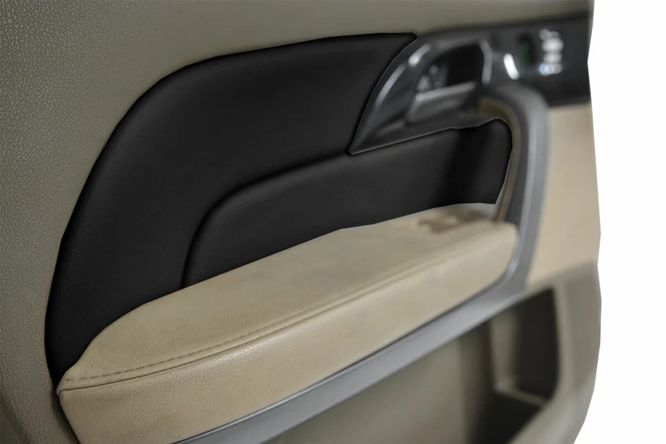 Compatível com 2007-2013 Acura MDX PVC couro sintético inserção porta painel capa preta - Imagem 2 de 4