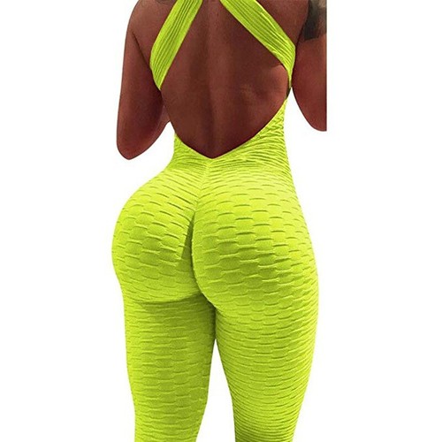 Women Soft Jumpsuit Yoga Leggings Anti Cellulite Pants Gym Trousers - Picture 20 of 31