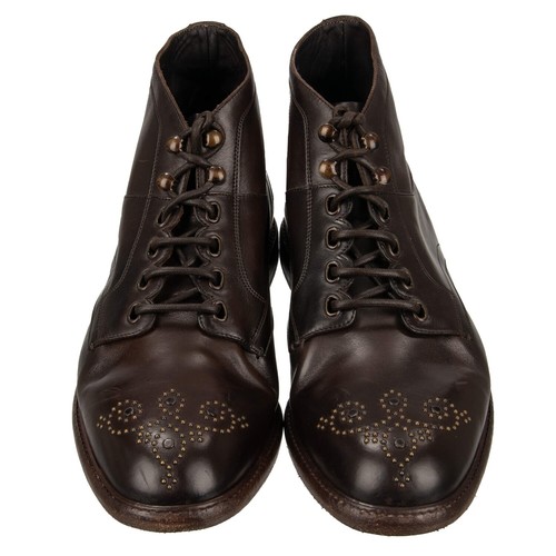 DOLCE & GABBANA Leder Stiefeletten Boots Schuhe Stiefel Braun 44 UK 10 12623 - Bild 2 von 7
