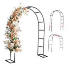 Zhisheng Garden Arch Arbor Trellis with Base for Climbing Plants 7.9Ft Black