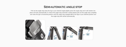 Leofoto LS-223CEX+RH-0 Schwenkklemmstativ mit Halbkugel/Nivellierfuß - Bild 8 von 14