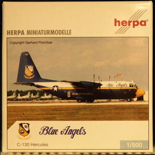 Herpa Wings 1:500 Blue Angels C-130 Hercules (langer Rumpf) prod ID 510851 - Bild 2 von 2