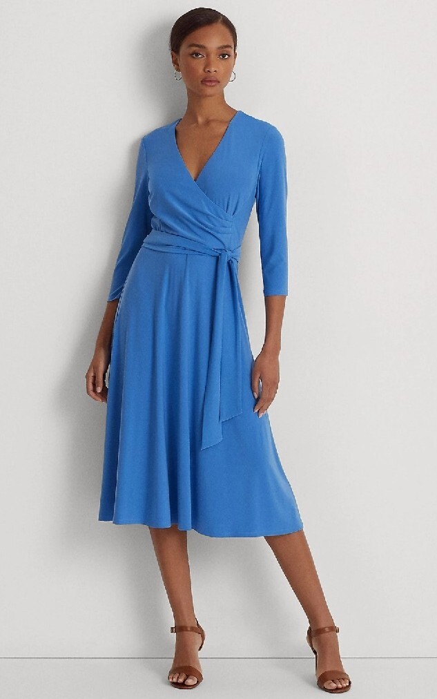 Lauren Ralph Lauren Women's Surplice Jersey Dress 'New Lauren Ralph Lauren Women's Surplice Jersey Dress 'New