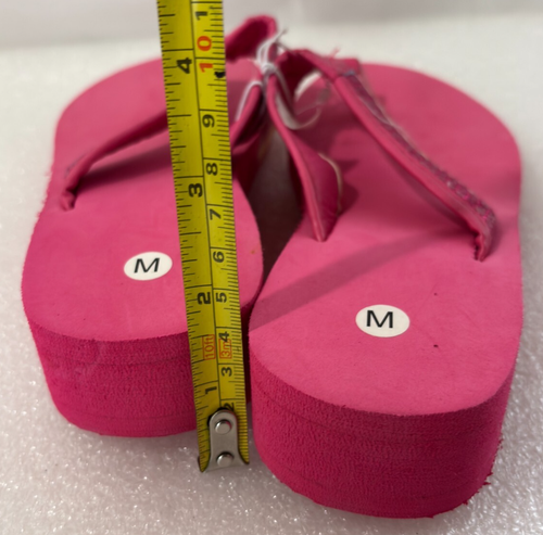 Sandali zeppa donna infradito strass scintillanti nero e rosa paillettes taglia 4 - Foto 9 di 11