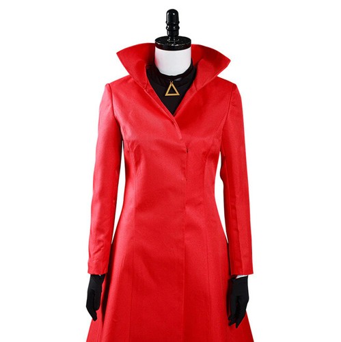Carmen Sandiego Disfraz Juegos con disfraces Vestido Rojo con Sombrero Guantes Traje de Halloween - Imagen 6 de 7