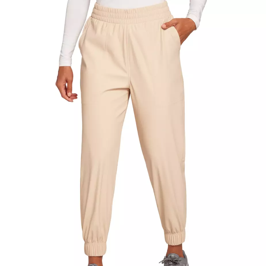 CALIA Women's Barely Khaki Ath-Leather High Rise Jogger Pants Plus Size XXL