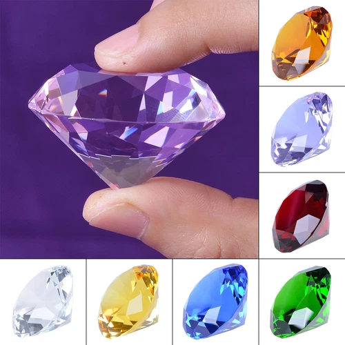 50mm Crystal Diamond Paperweight Decorative Ornament Wedding Gifts Keepsakes - Picture 1 of 16