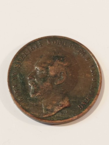 2 Ore Sweden 1871 coin , King Carl XV, Bronze coin , KM 706 - Picture 4 of 4