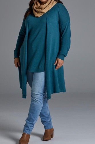 NWOT Longline Knit Vest By Eb And I’ve, Teal, One Size Fits All - Picture 6 of 15