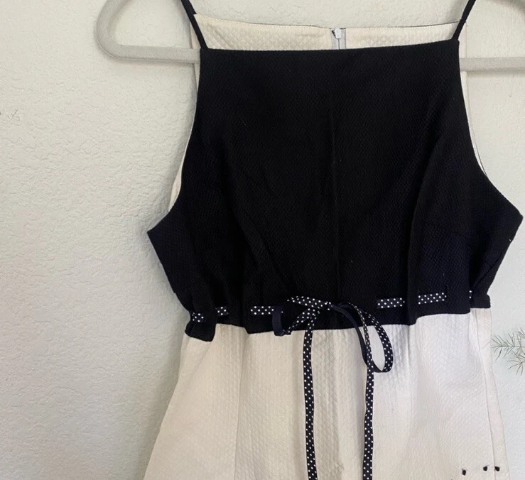 Винтажный MM Michelle Y2K в горошек цветочный 90-х кокетка мини-платье бант отверстие - Изображение 2 из 4