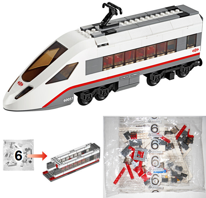 LEGO 60051 High-Speed Passenger Train -- NEW SEALED BAG #6: half of end carriage
