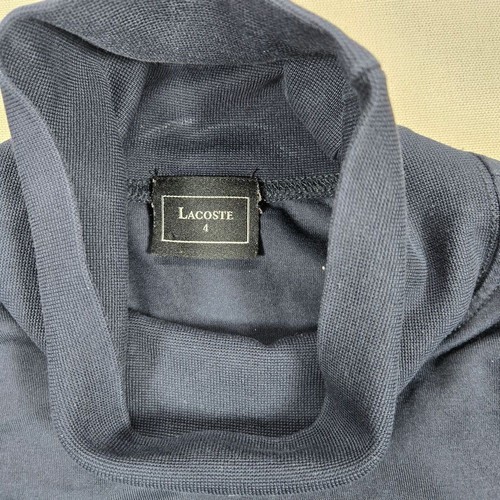 Lacoste Navy Blue Turtleneck Long Sleeve Cotton T-Shirt Classic Casual Men's M - Picture 4 of 7
