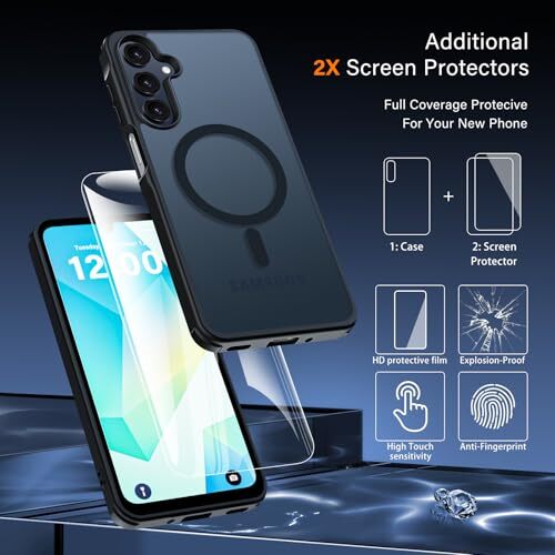 Für Samsung Galaxy A16 5G Hülle mit 2X Displayschutzfolie, Magnet Militär - Bild 5 von 7
