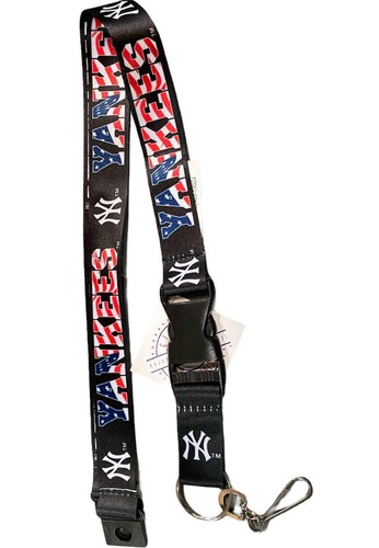 New York Yankees Lanyard Keychain Independence, USA Flag Design Red White Blue - Picture 2 of 2